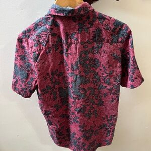 Men's George Button Up Casual Shirt, Med, Print Short Sleeve